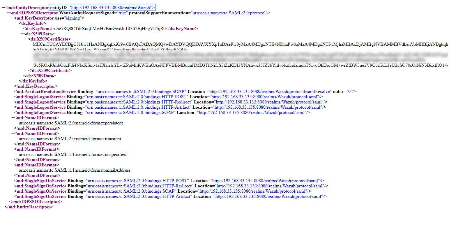 keycloak idp metadata