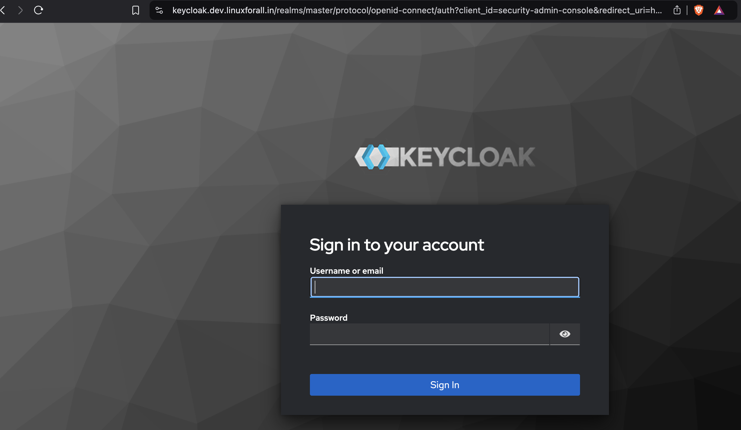 keycloak login page